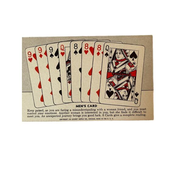 Vintage Copyright 1939 Trading Card Men's Card Fortune Telling Dating Love USA - Picture 1 of 4